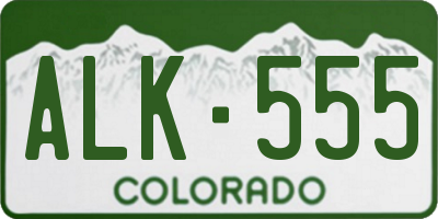 CO license plate ALK555