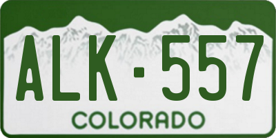 CO license plate ALK557