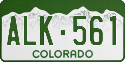 CO license plate ALK561