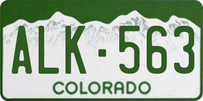 CO license plate ALK563