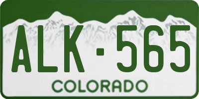 CO license plate ALK565