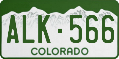 CO license plate ALK566