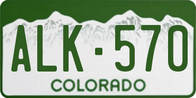 CO license plate ALK570