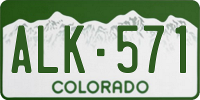 CO license plate ALK571