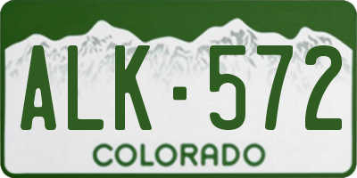 CO license plate ALK572