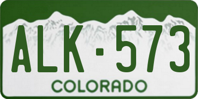 CO license plate ALK573
