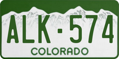 CO license plate ALK574