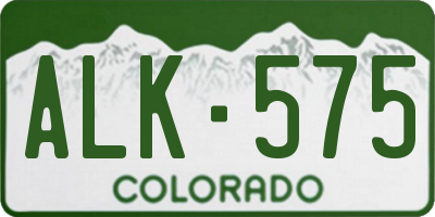 CO license plate ALK575