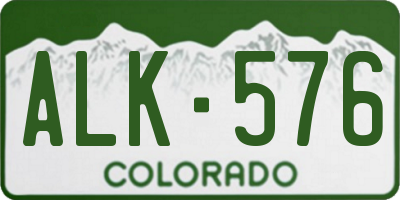 CO license plate ALK576