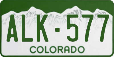 CO license plate ALK577