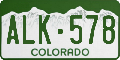 CO license plate ALK578