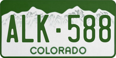 CO license plate ALK588