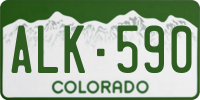 CO license plate ALK590