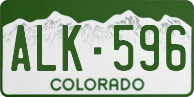 CO license plate ALK596
