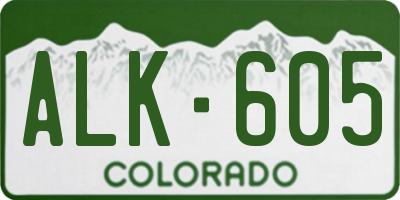 CO license plate ALK605