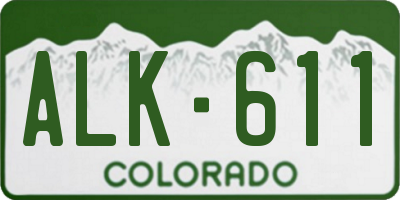 CO license plate ALK611