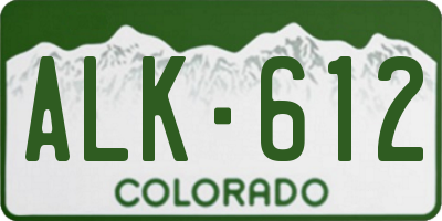 CO license plate ALK612