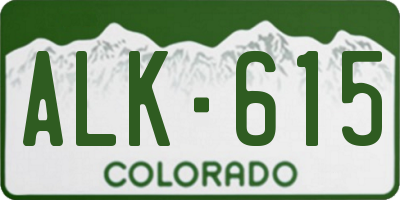 CO license plate ALK615