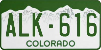 CO license plate ALK616