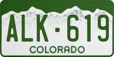 CO license plate ALK619