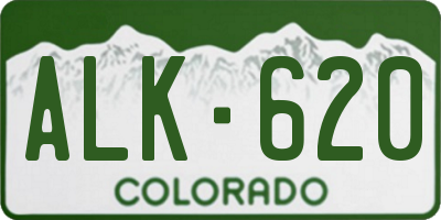 CO license plate ALK620
