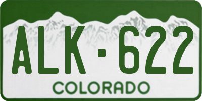 CO license plate ALK622