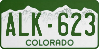 CO license plate ALK623
