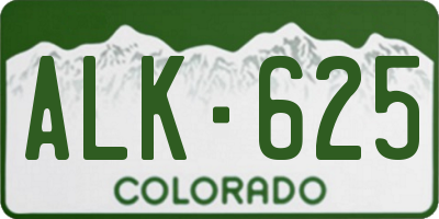 CO license plate ALK625