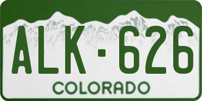 CO license plate ALK626