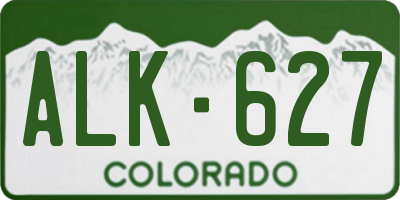 CO license plate ALK627