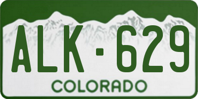 CO license plate ALK629