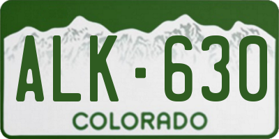 CO license plate ALK630