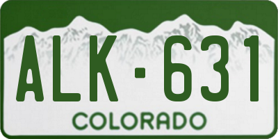 CO license plate ALK631