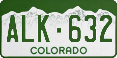 CO license plate ALK632