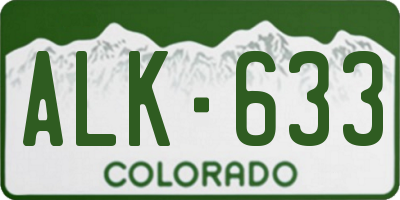 CO license plate ALK633