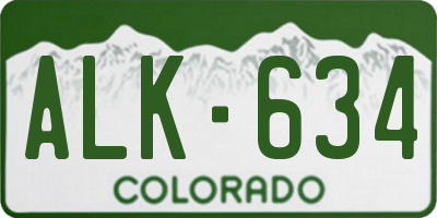 CO license plate ALK634