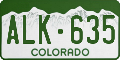 CO license plate ALK635