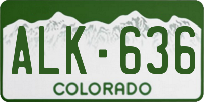 CO license plate ALK636
