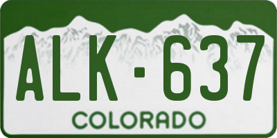 CO license plate ALK637