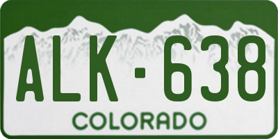 CO license plate ALK638