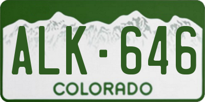 CO license plate ALK646