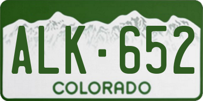 CO license plate ALK652