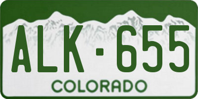 CO license plate ALK655