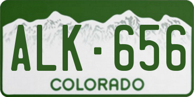 CO license plate ALK656