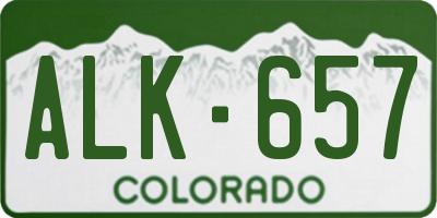 CO license plate ALK657