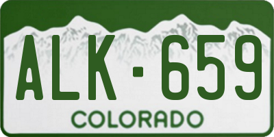 CO license plate ALK659
