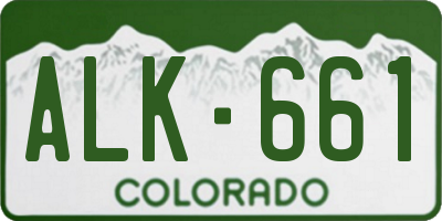 CO license plate ALK661