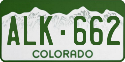 CO license plate ALK662