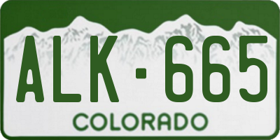 CO license plate ALK665
