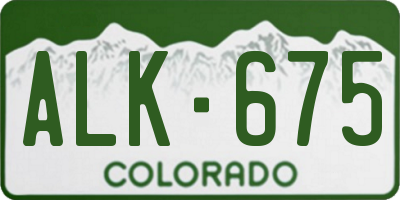 CO license plate ALK675